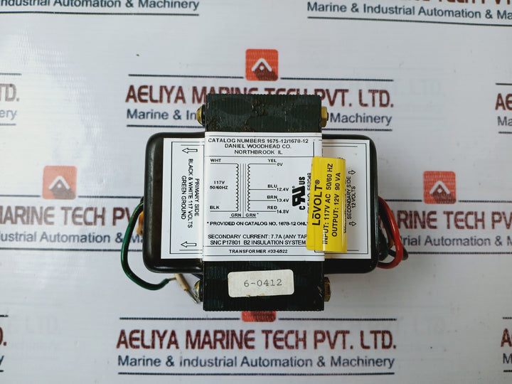 Daniel Woodhead 1675-12 Transformer Output 12V 90Va