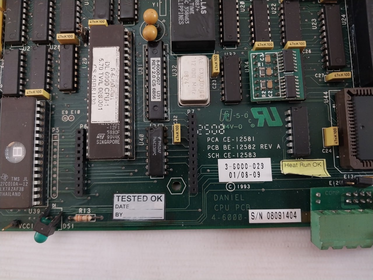 Daniel 4-6000-029 Cpu Pcb Card Rev A 94V-0 Pca Ce-12581