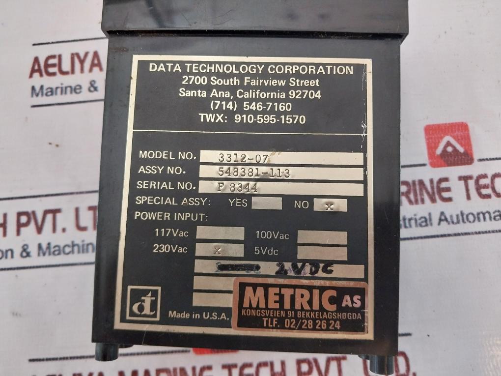 Data Technology 3312-07 Digital Display 230Vac