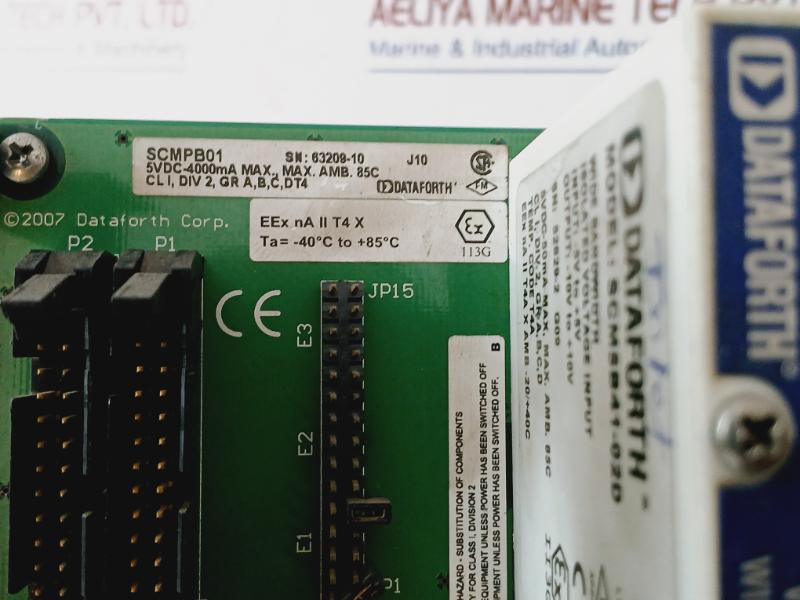 Dataforth Scmpb01 16 Channel Analog I/o Backpanel W/ 15 I/o Plcs + Power Supply