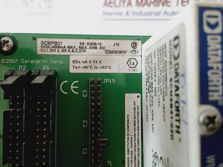 Dataforth Scmpb01 16 Channel Analog I/o Backpanel W/ 15 I/o Plcs + Power Supply