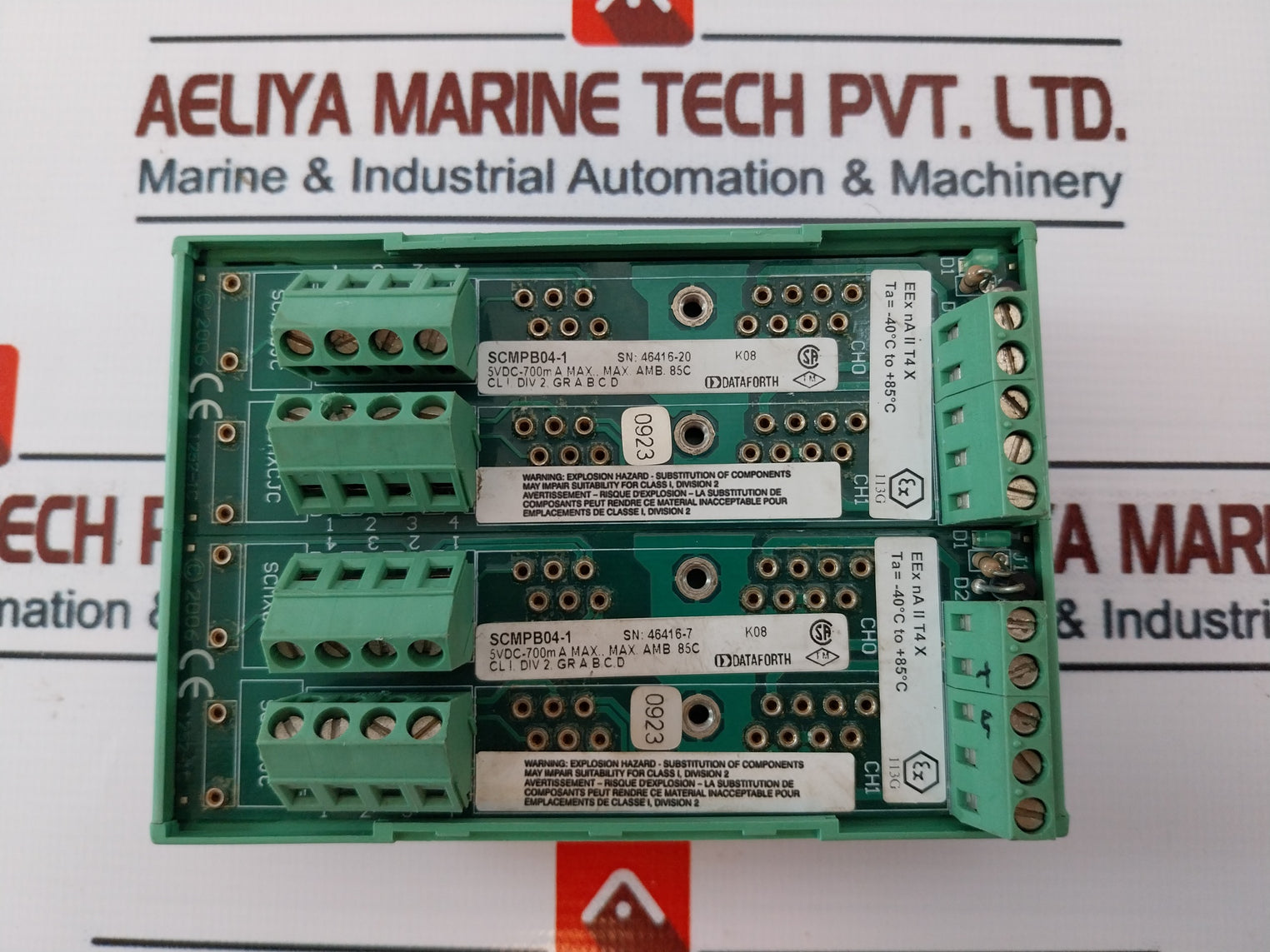Dataforth Scmpb04-1 Analog Dual Channel Backpanel Module