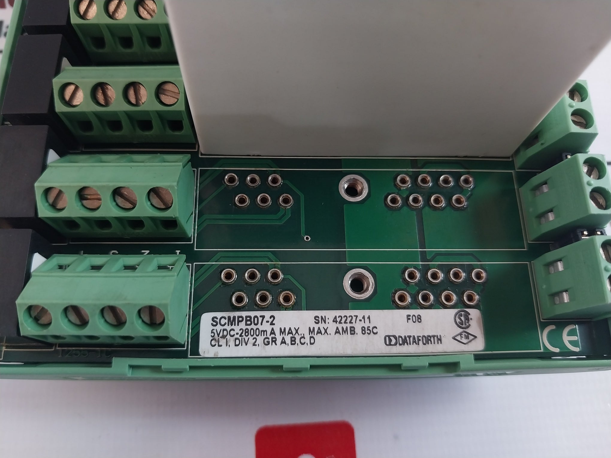 Dataforth Scmpb07-2 Um Isolated Voltage Input Module Backpanel 40V