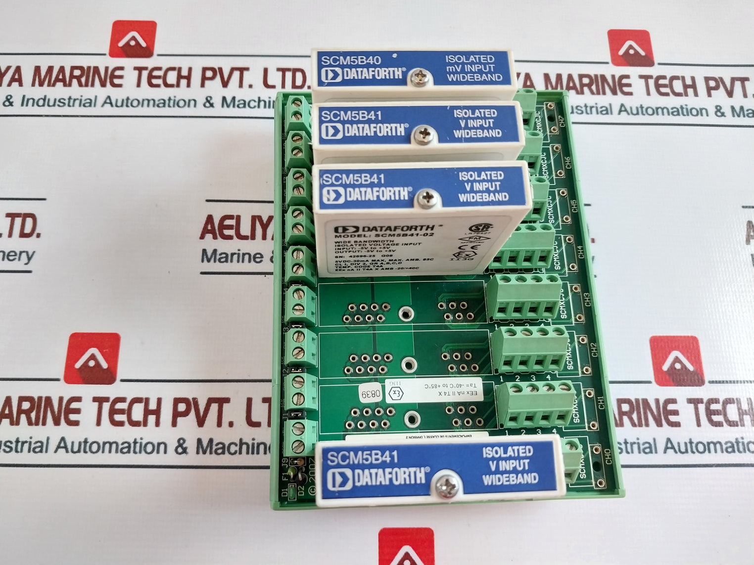Dataforth Scmpb07-3 8 Channel Backpanel W/Analog Voltage Input Module Scm5B41-02