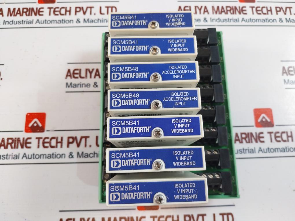 Dataforth Scmpb07 8-channel Back Panel With Modules Scm5B41, Scm5B48