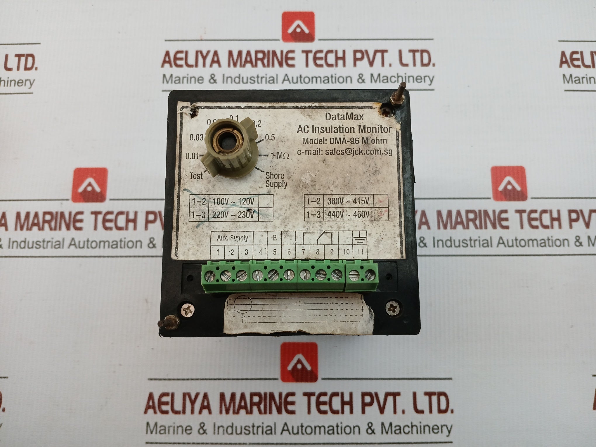 Datamax Ac Insulation Monitoring Meter 0.01 To 1MΩ Part No Dma-96 M Ohm