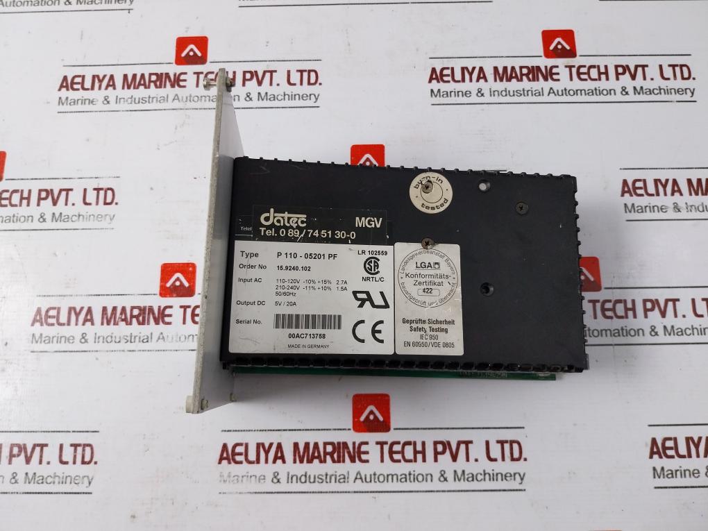 Datec P 110-05201 Pf Mgv Power Supply Unit 110-240V Input 5V/20A Output