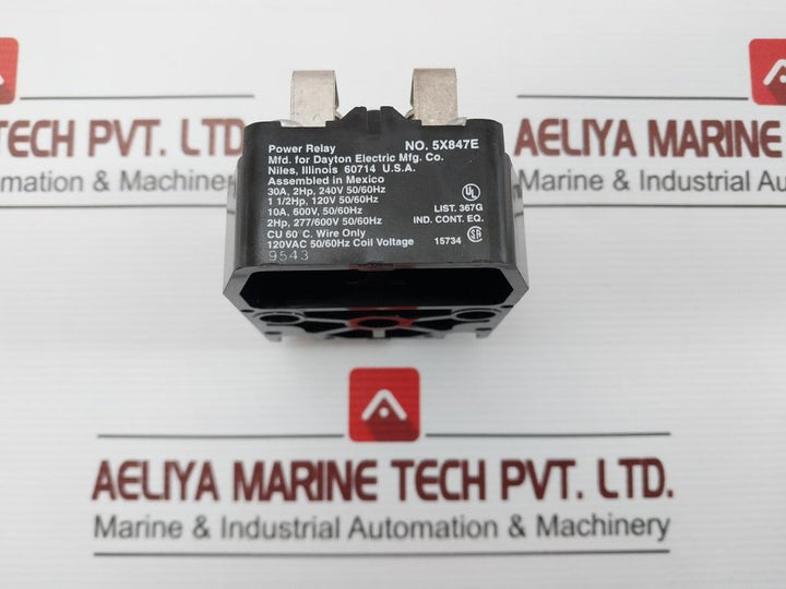 Dayton 5X847E Power Relay 120Vac,50/60Hz