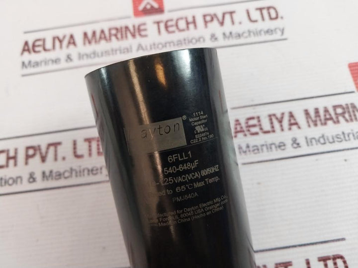 Dayton 6Fll1 Motor Start Capacitor 110-125Vac 60/50Hz