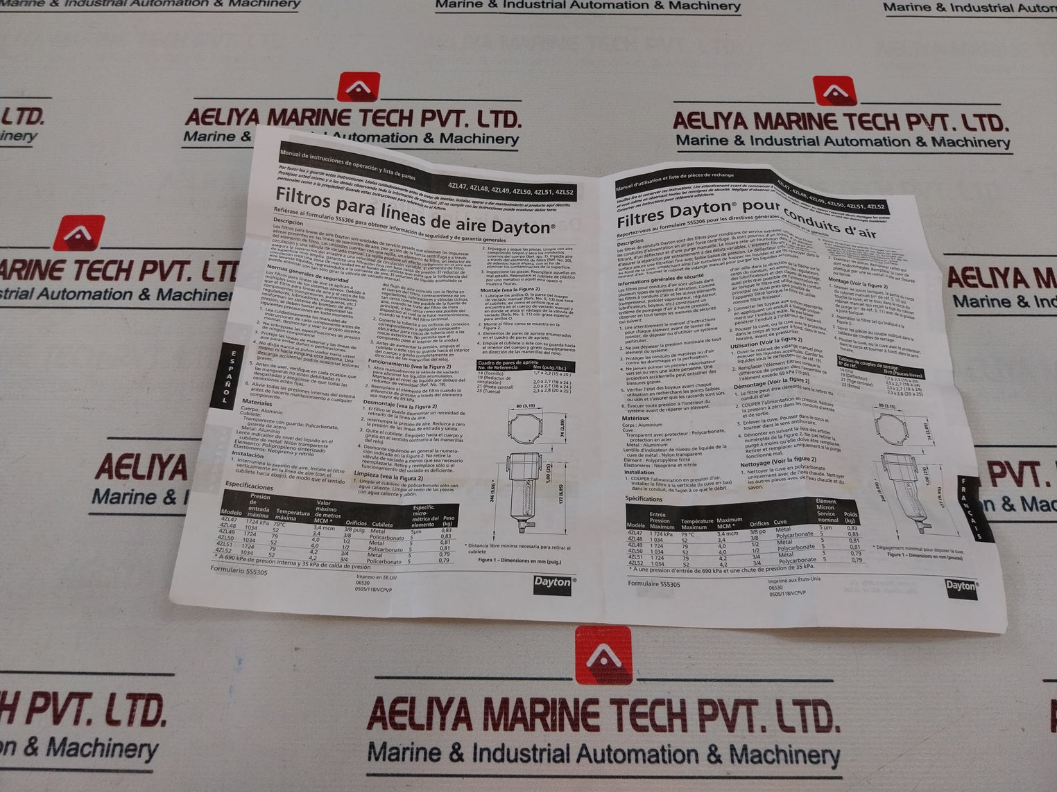 Dayton 4Zl52 Standard Compressed Air Line Filter 150 Psig