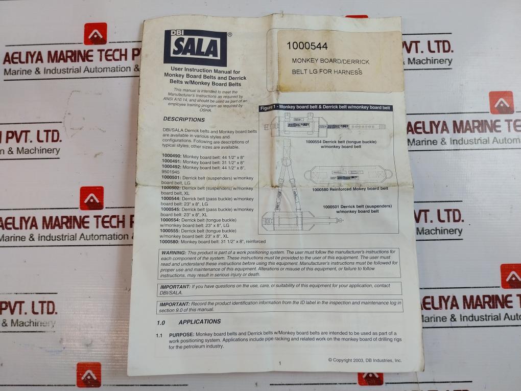 Dbi Sala 1000544 Derrick Belt Pass Thru Buckle Connection