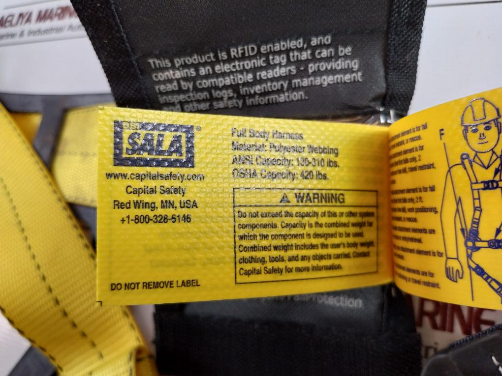 Dbi Sala 1107807 Vest Climbing Safety Full Body Harness 130-310 Lbs