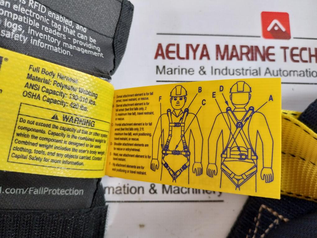 Dbi Sala 1107807 Vest Climbing Safety Full Body Harness 130-310 Lbs