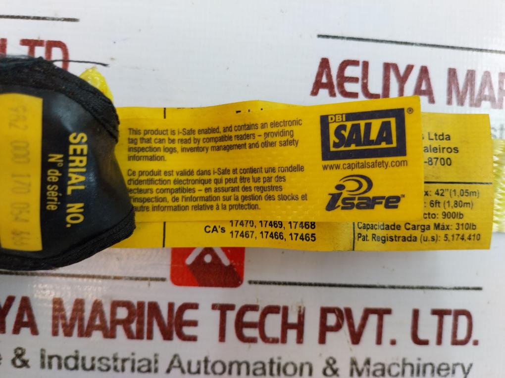 Dbi Sala 1240006 Shock Absorber Lanyard Length-6ft Snap Hook Anchor Connection