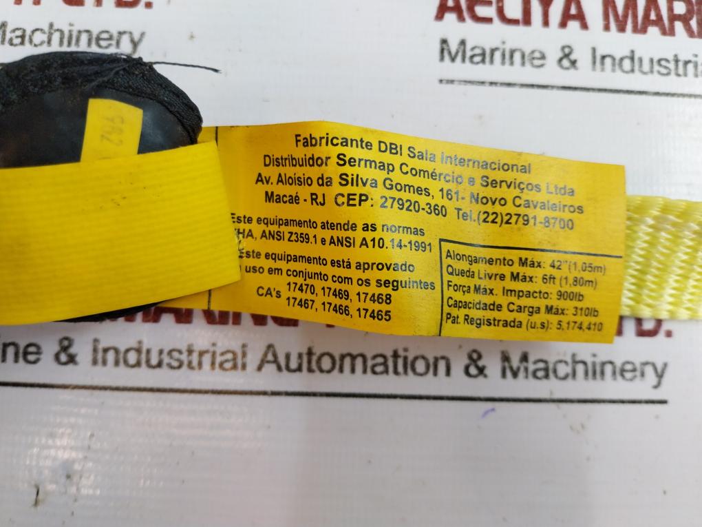 Dbi Sala 1240006 Shock Absorber Lanyard Length-6ft Snap Hook Anchor Connection