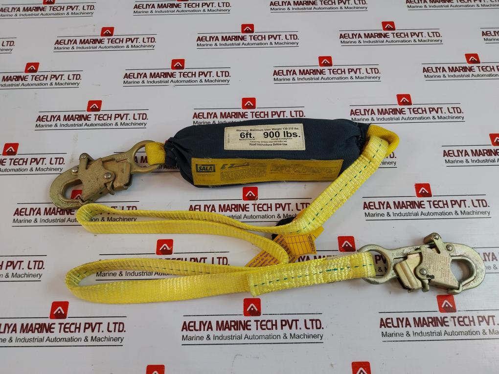 Dbi Sala 1240006 Shock Absorber Lanyard Length-6ft Snap Hook Anchor Connection
