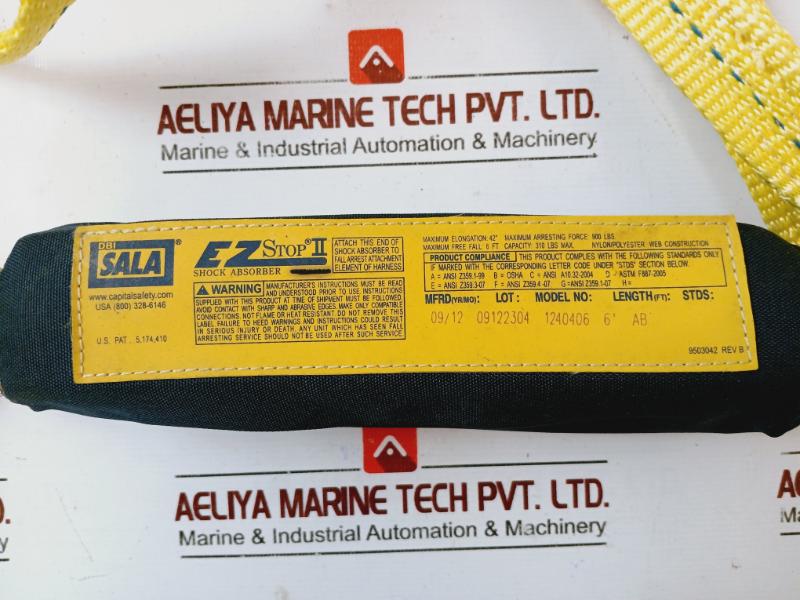 Dbi Sala 1240406 Double Shock Absorbing Lanyard 6’ Ft Capacity:310 Lbs Max