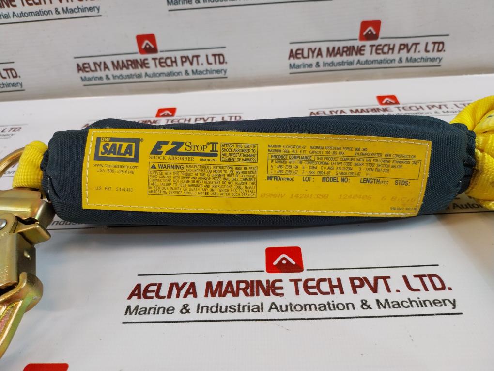 Dbi Sala 1240406 Shock Absorber Lanyard Hook Anchor Connection Capacity 310 Lbs