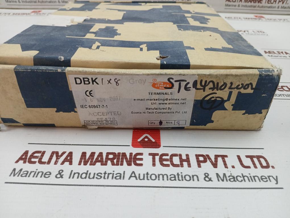 Dbk 1X8 Terminal Distribution Block Elmex 800V 57A(1 Box = 9 Pcs)