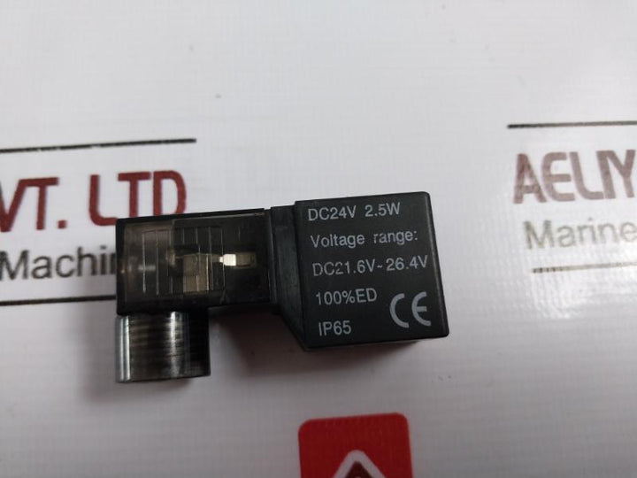 Dc24V 2.5W Ip65 Solenoid Valve Coil Dc21.6V~26.4V