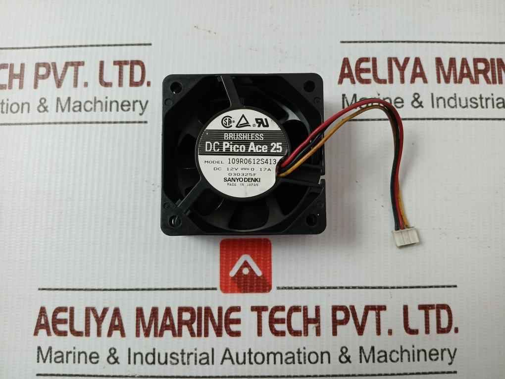 Dc Pico Ace 25 Cooling Fan 12V Dc 0.17A Sanyo Denki 109R0612S413