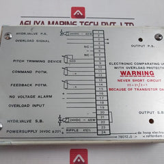 De Hoop Electronics 78.012.02 Electronic Comparing Unit W/ Overload Protection
