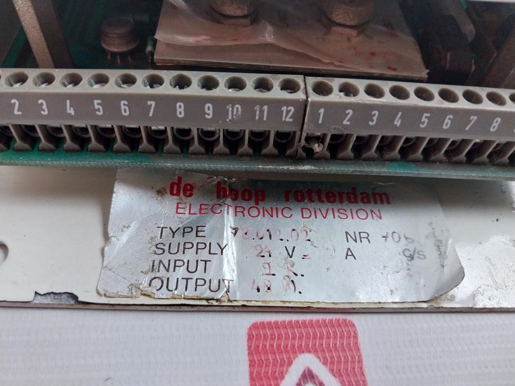 De Hoop Electronics 78.012.02 Electronic Comparing Unit W/ Overload Protection