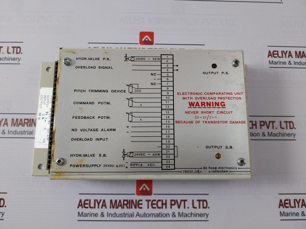 De Hoop Electronics 78012.02 Electronic Comparating Unit W/ Overload Protection