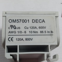 Deca Om57001 Terminal Block Connector 120A 600V