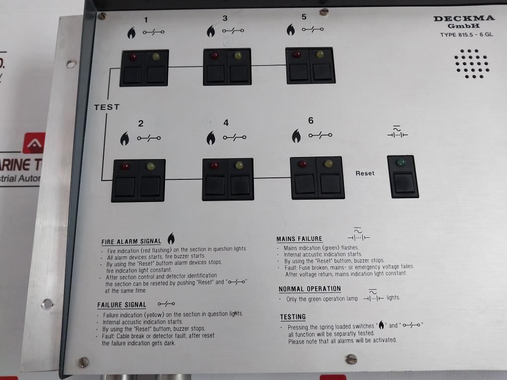 Deckma 815.5-6 Gl Fire Detection System Mod.2000 220V