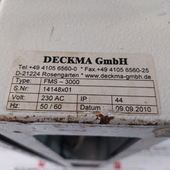 Deckma Fms 3000 Fire Alarm Main Panel System 50/60 Hz