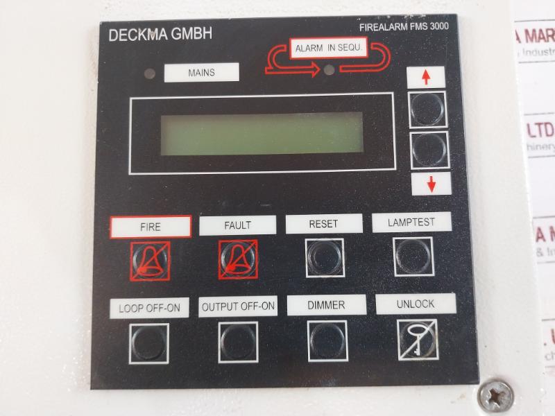 Deckma Fms 3000 Fire Alarm Main Panel System 50/60 Hz