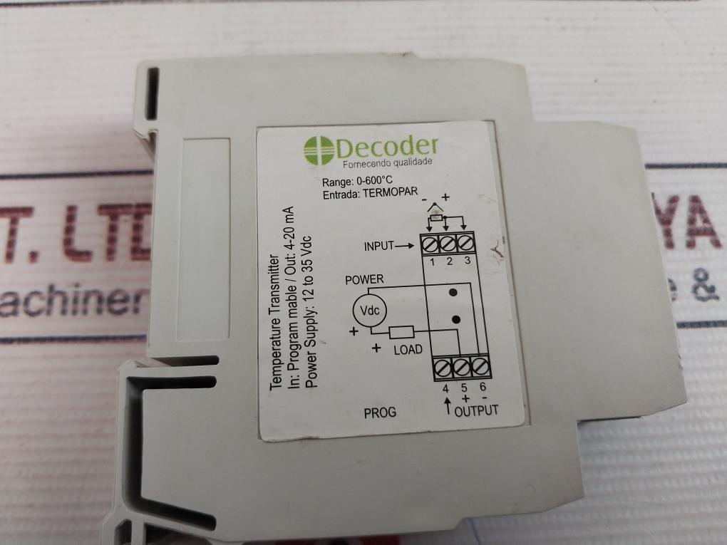 Decoder 4-20 Ma Termopar Temperature Transmitter 0-600°C, 12 To 35 Vdc