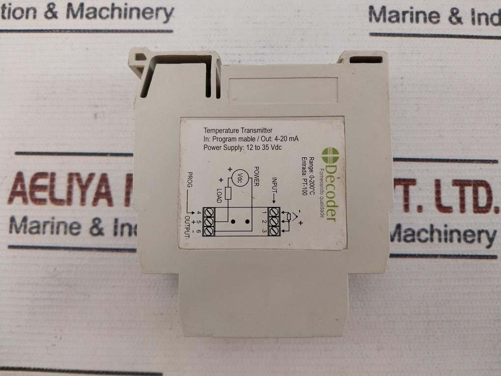 Decoder Pt-100 Temperature Transmitter 4-20 Ma
