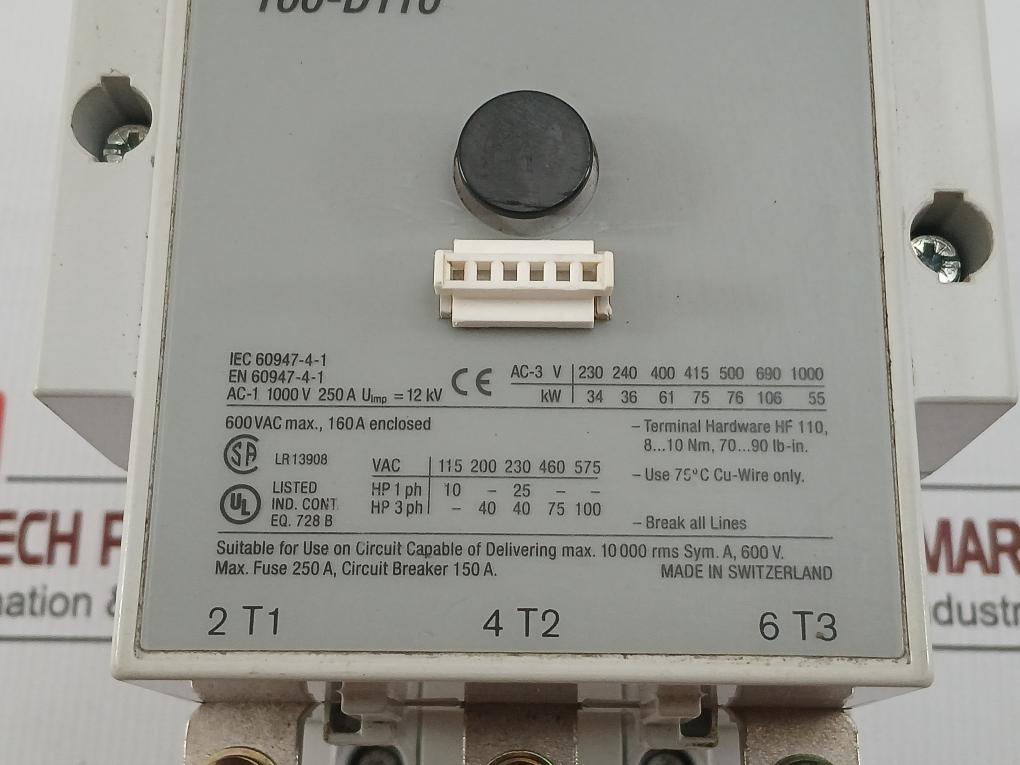 Definite Purpose Contactor 230V 50-60/Hz Allen-bradley 100-d110