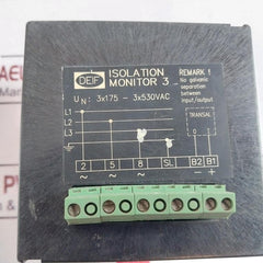 Deif 0-10 MΩ Isolation Monitor Analog Panel Meter 3x175 – 3x530vac