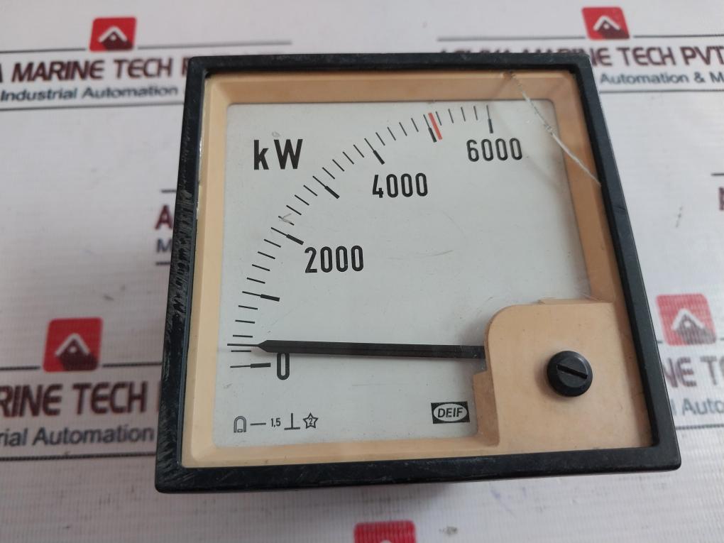 Deif 0-6000 Kw Analog Kilowatt Meter