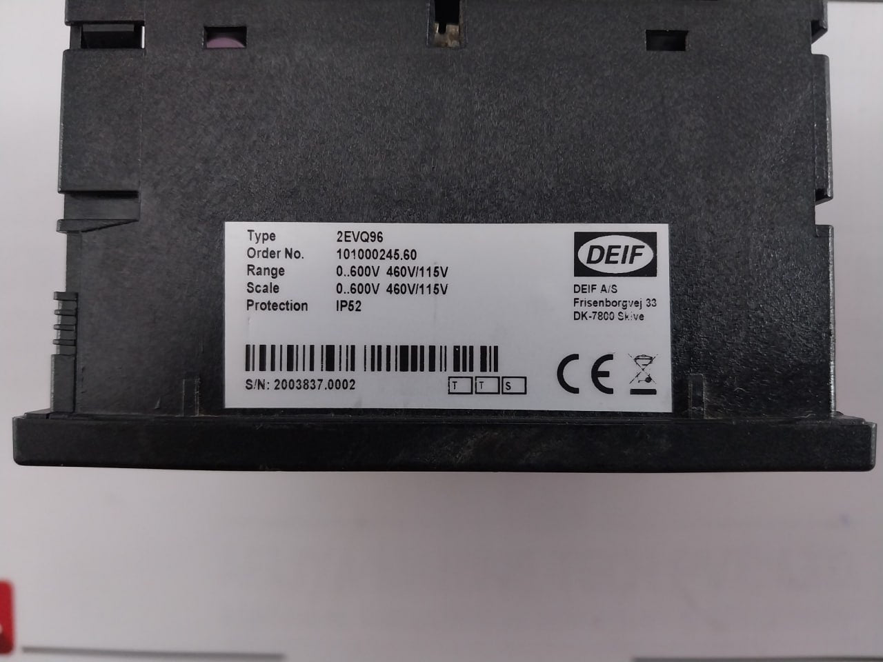 Deif 2Evq96-x Double Voltmeter 0-600V Ip52 Panel Mount