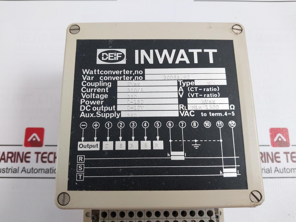 Deif 30084.92 Inwatt Var Converter 2Var 300/5A 380V 0-150 0-10V Min 1500Ω