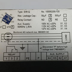 Deif 50/60Hz 4Va Insulation Monitoring Meter Megohm Sim-q