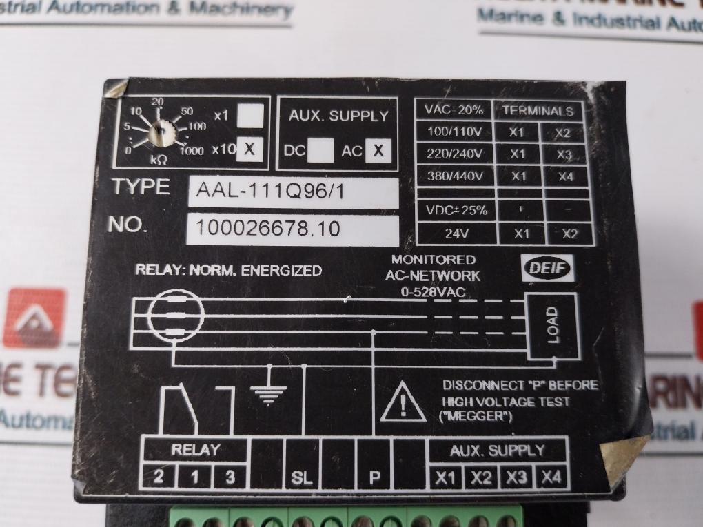 Deif AAL-111Q96/1 Insulation Monitor 0-528VAC