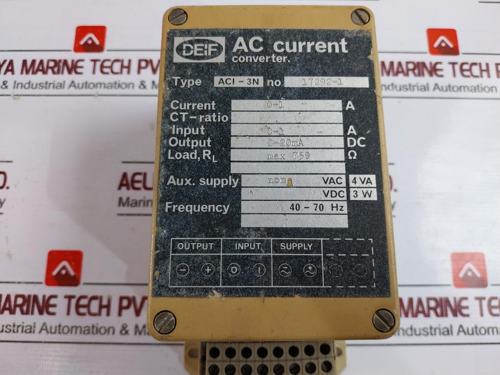 Deif Aci-3N Ac Current Converter, 0-1500A, 4-20Ma Output, 40-70 Hz