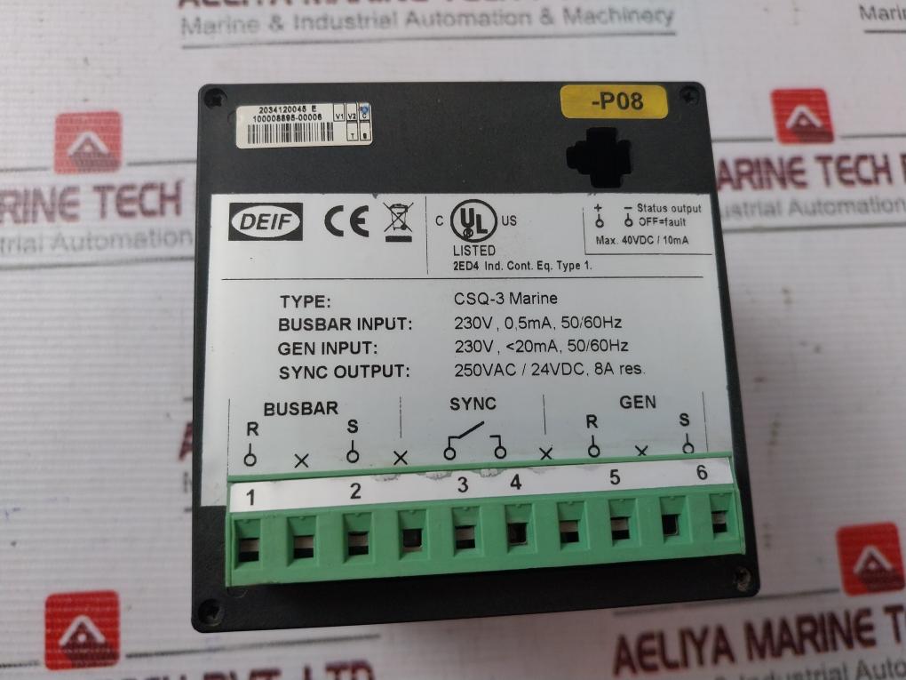 Deif Csq-3 Check Synchronising Relay 230V, 8A, 50/60Hz
