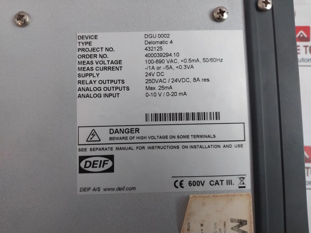 Deif Delomatic 4 Dgu 0002 Generator Control System 24Vdc