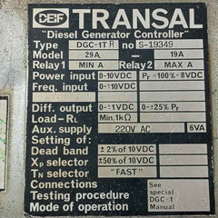 Deif Dgc-1Tr Diesel Generator Controller 29A-19A 0-10Vdc
