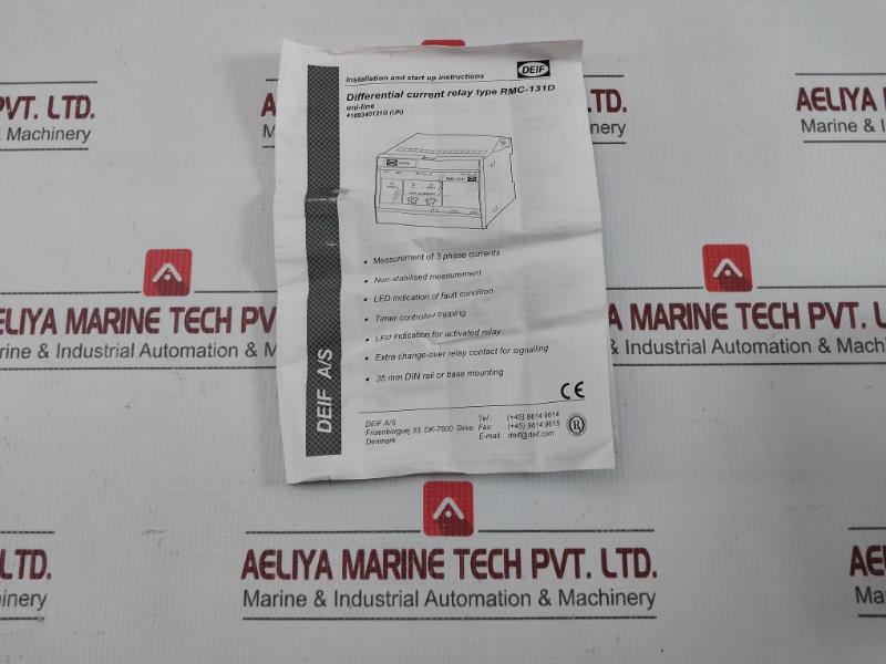 Deif Differential Current Relay 24 Vdc 1A Rmc-131D/2