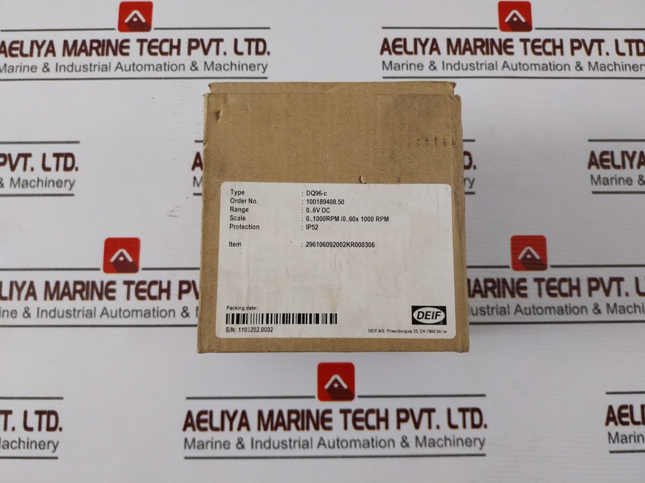 Deif Dq96-c Analog Panel Rpm Meter 0-1000Rpm/0-60X 1000 Rpm 110110908 Ip52