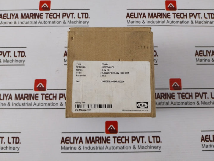 Deif Dq96-c Analog Panel Rpm Meter 0-1000Rpm/0-60X 1000 Rpm 110110908 Ip52