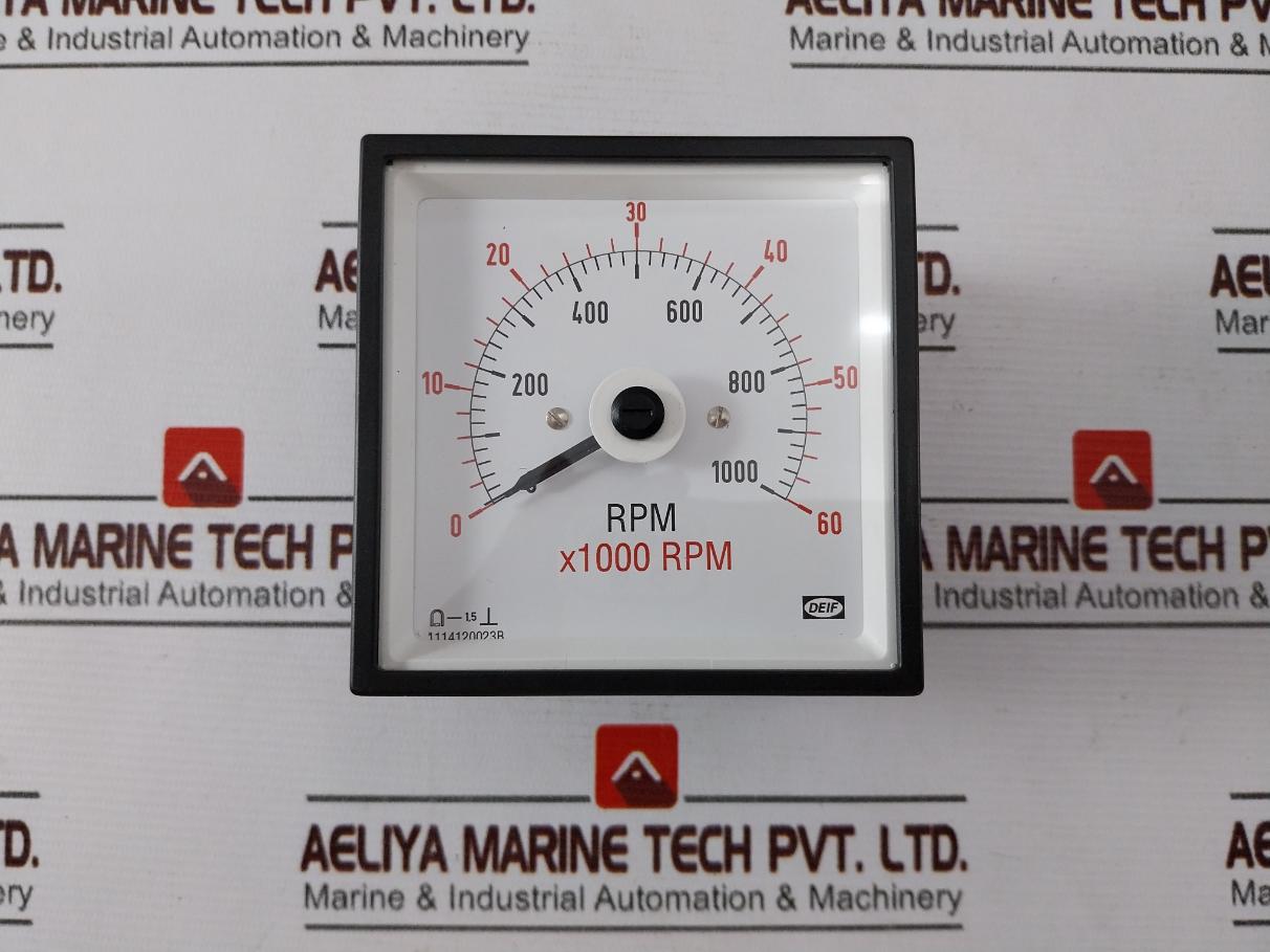 Deif Dq96-c Analog Panel Rpm Meter 0-1000Rpm/0-60X 1000 Rpm 110110908 Ip52