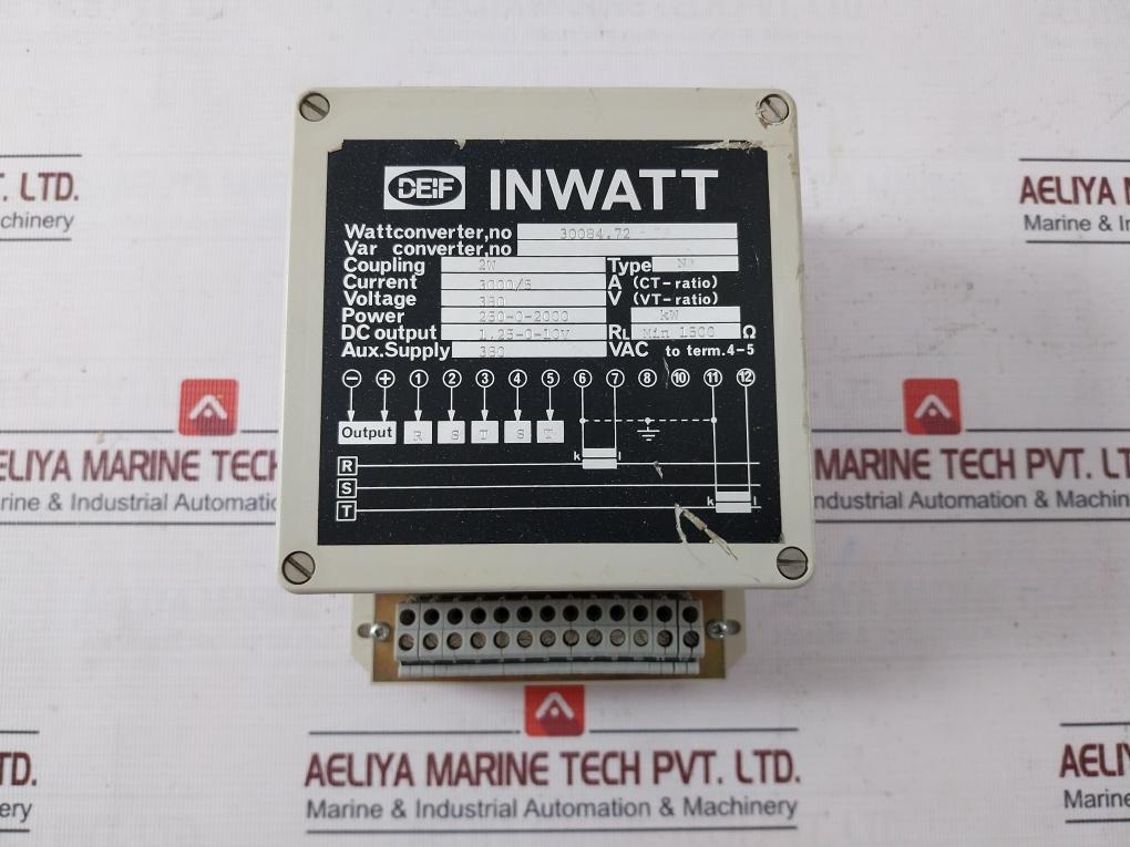 Deif N Inwatt Var Converter 250-0-2000 Kw 1.25-0-10V 380 Vac 913714 Pn-8